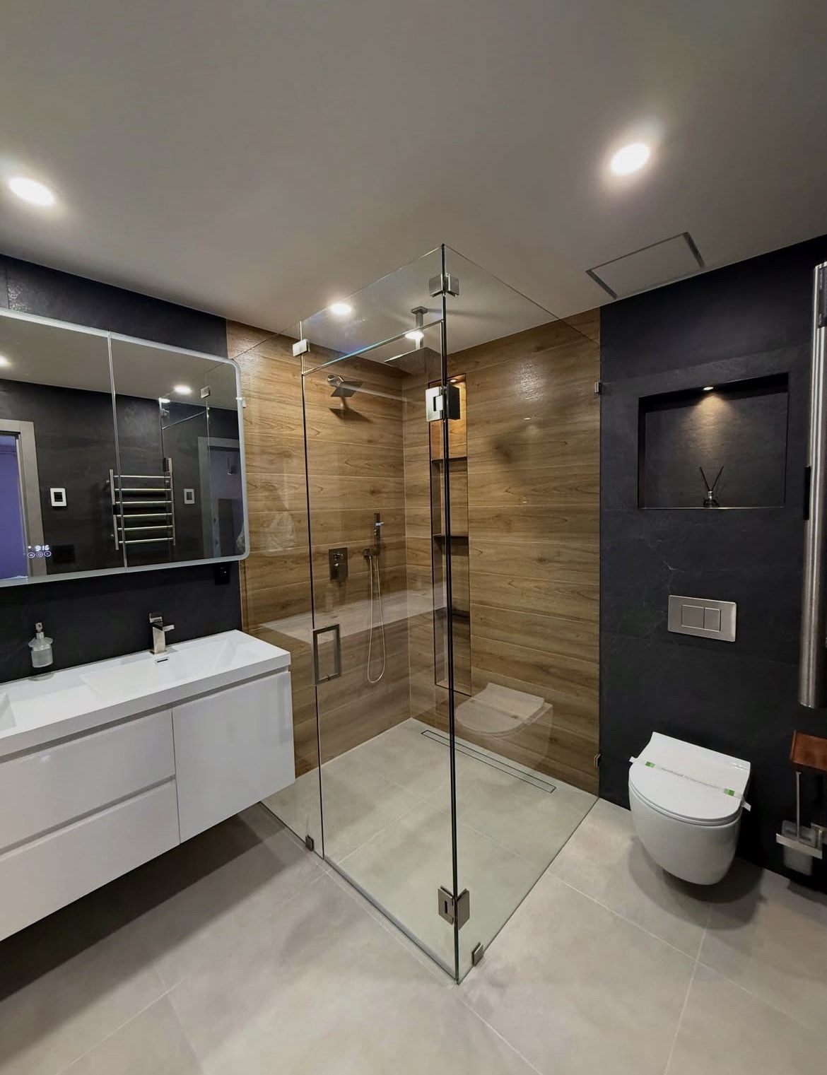 Modern Walk-In Shower — Completed