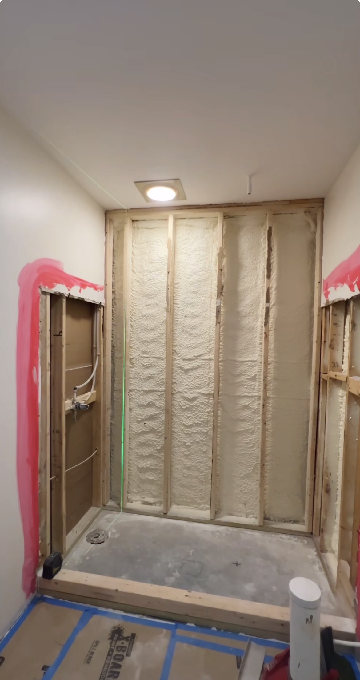 Bathroom Tile Installation — In Progress